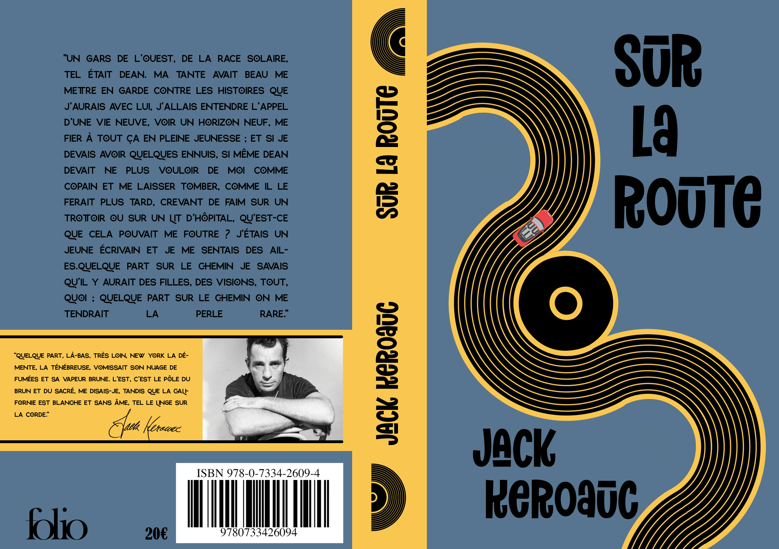 1 et 4 de couverture de Sur La Route de John Kerouack